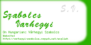 szabolcs varhegyi business card